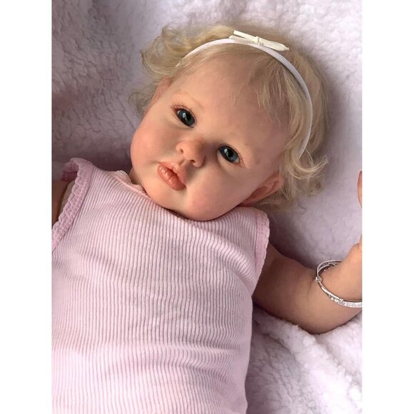 🆕24 Inch  Girl Silicone Realistic with Hair & Toys Newborn Reborn  Baby Doll - Picture 2 of 5